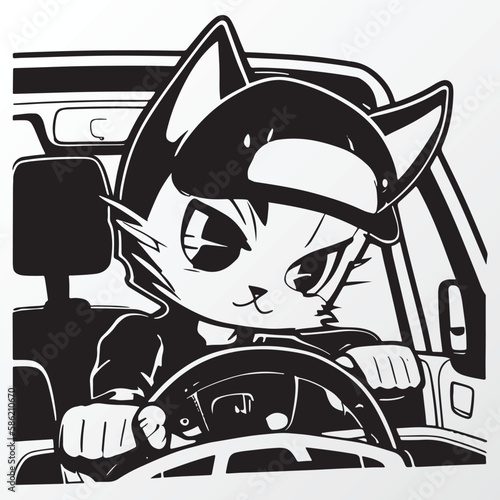 Hand drawn cat character sketch
