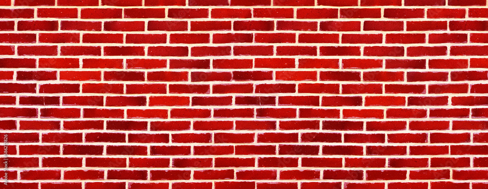 Red brick wall texture background, wide panorama of masonry Red brick wall texture background, wide panorama of masonry
