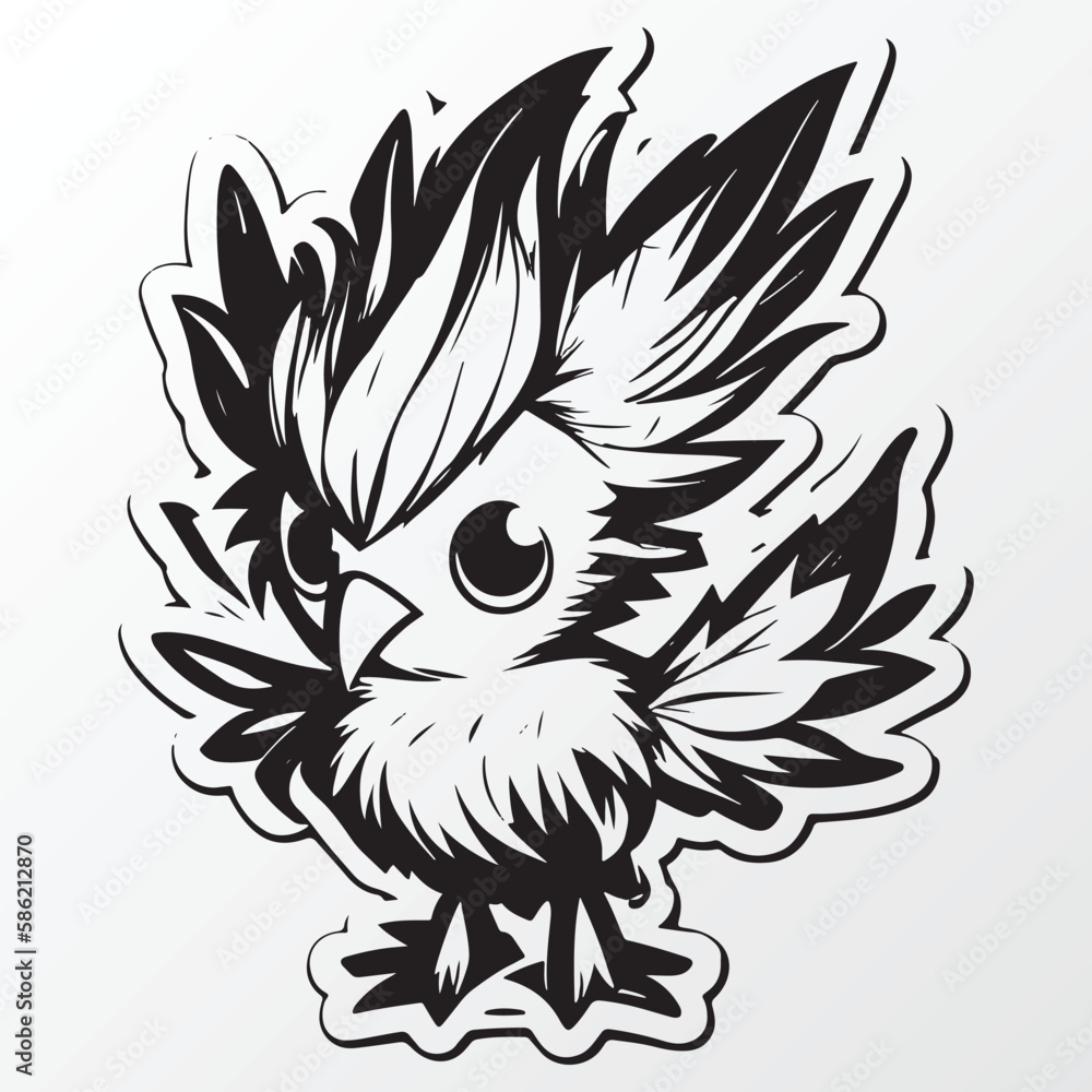 Hand drawn phoenix character sketch Hand drawn phoenix character sketch