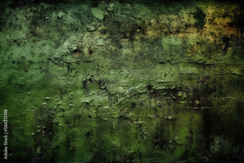 weathered and textured green wall background created with Generative AI technology