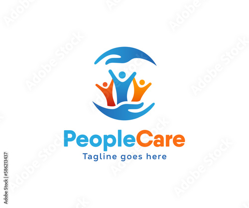 People care logo design. Insurance logo design template