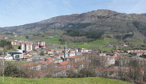Panorámica del municipio de Azkoitia en Gipuzkoa País Vasco