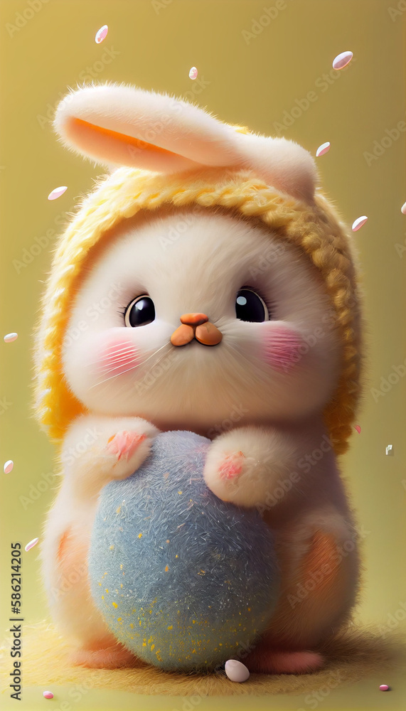 easter bunny with easter eggs generative ai art easter bunny with easter eggs generative ai art