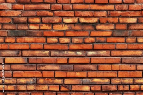 close-up view of a brick wall texture created with Generative AI technology