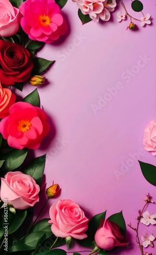 flower roses and blank card