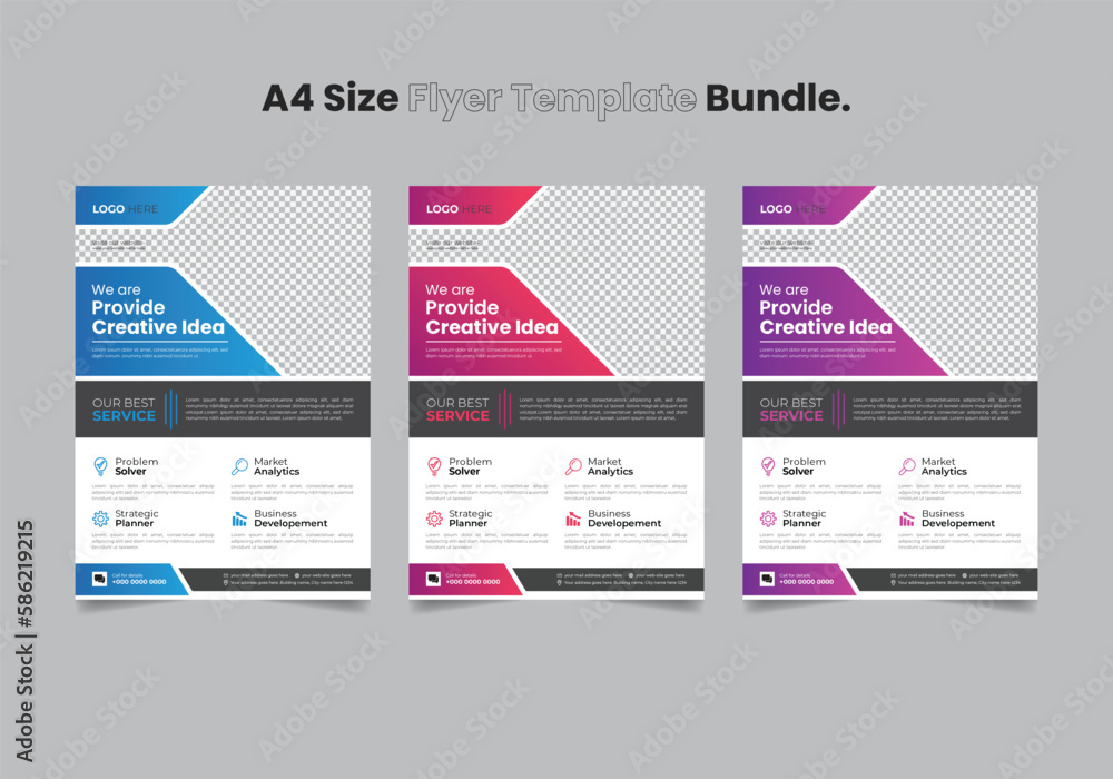 Simple corporate business flyer template bundle.	