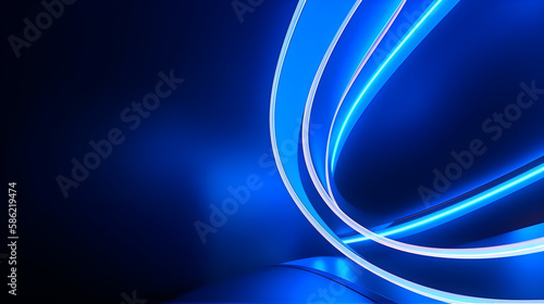 Abstract Blue Neon Light Background