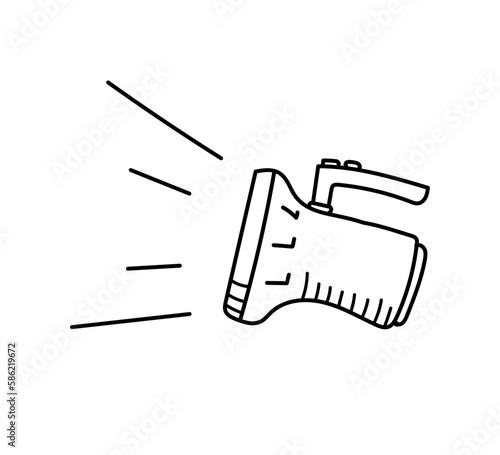 Flashlight doodle, isolated on white background.