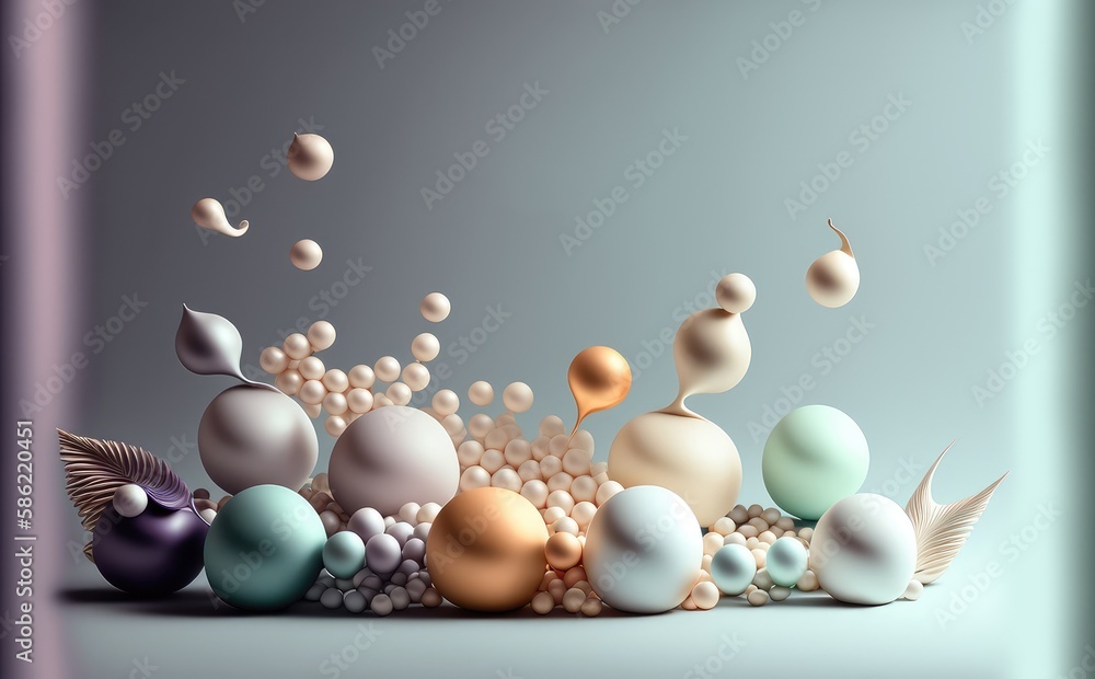 sea-inspired round pearl ball jewelry banner a natural stone generative ai sea-inspired round pearl ball jewelry banner a natural stone generative ai