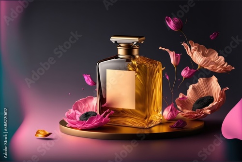 fragrance product presentation banner find the signature scent or smell generative ai