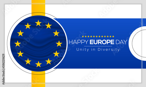 Europe Day is celebrated every year on May 9 to celebrate peace and unity throughout Europe. Vector illustration