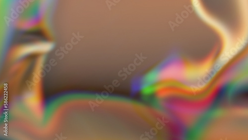 gold holographic liquid on beige background