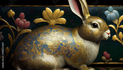 AI generates illustrations rabbits
