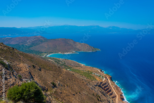 Panorama view of Mirabello bay at Greek island Crete photo