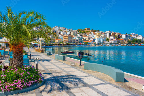 Seaside promenade at Greek town Sitia photo