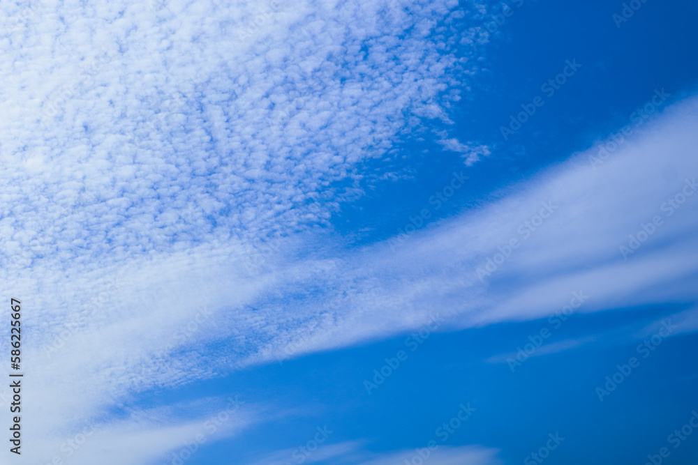 Fluffy cloud with blue sky in morning,Altocumulus cloud.