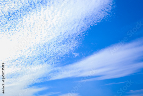 Fluffy cloud with blue sky in morning,Altocumulus cloud. © wanatithan