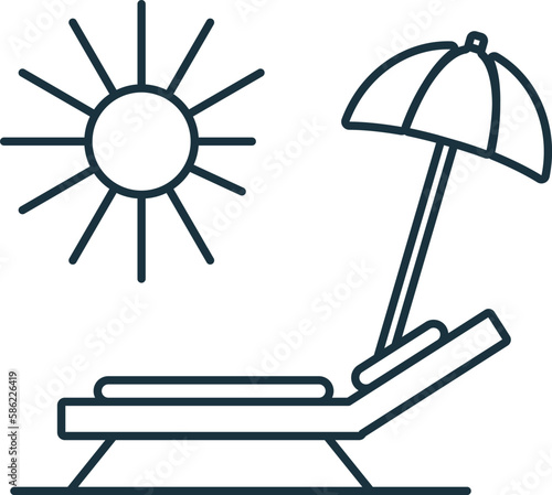 Sunbed line icon. Monochrome simple Sunbed outline icon for templates, web design and infographics