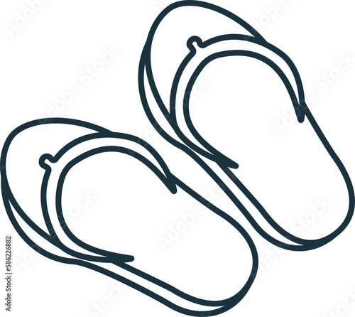 Flip Flops line icon. Monochrome simple Flip Flops outline icon for templates, web design and infographics