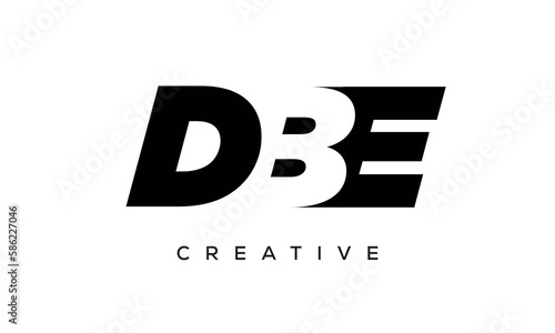 DBE letters negative space logo design. creative typography monogram vector photo