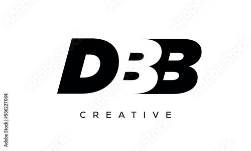 DBB letters negative space logo design. creative typography monogram vector photo