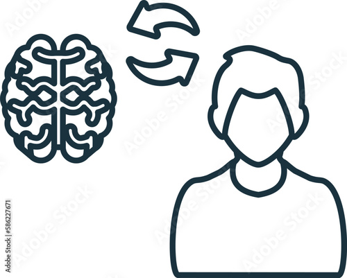 Brain Transplant line icon. Element sign from transplantation collection. Flat Brain Transplant outline icon sign for web design, infographics and more.