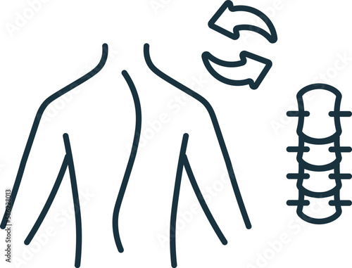 Spinal Cord Transplant line icon. Element sign from transplantation collection. Flat Spinal Cord Transplant outline icon sign for web design, infographics and more.