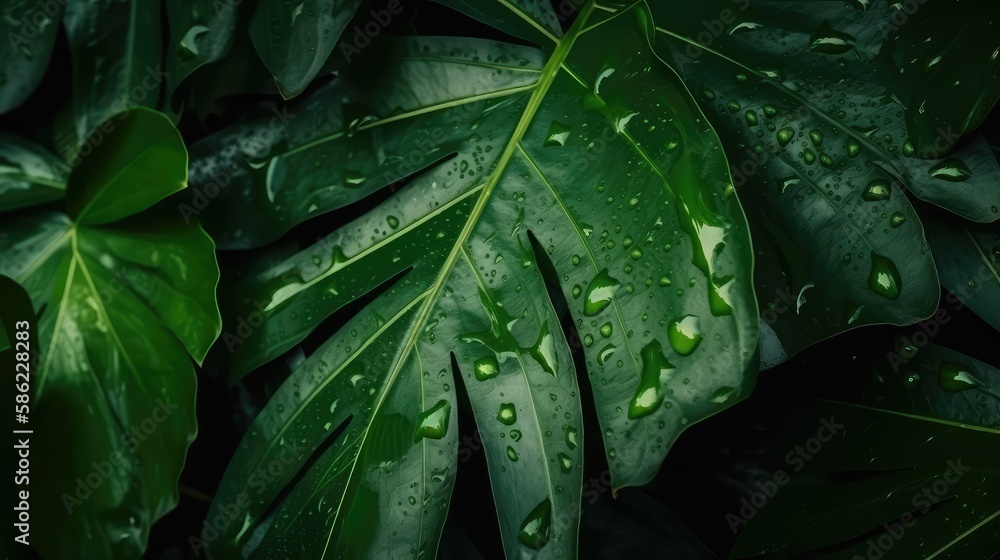 rain drops on a leaf, super high quality, generative AI rain drops on a leaf, super high quality, generative AI