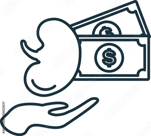 Organs Black Market line icon. Element sign from transplantation collection. Flat Organs Black Market outline icon sign for web design, infographics and more.