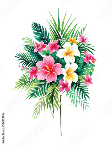 A bouquet of tropical flowers