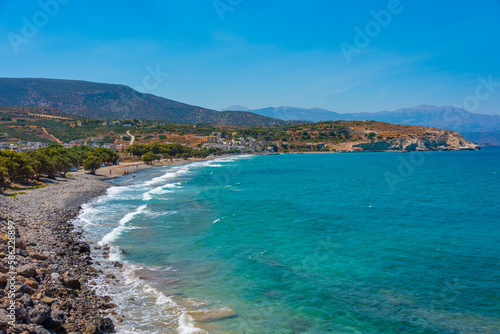 Beach at Pachia Ammos village at Crete island of Greece photo