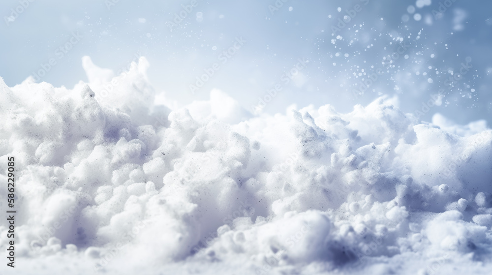 Winter background of snow and frost with free space for your decoration. Generative AI