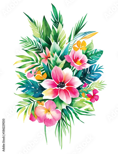 A bouquet of tropical flowers