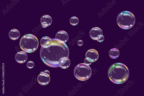 Soap bubble background. Vector design.