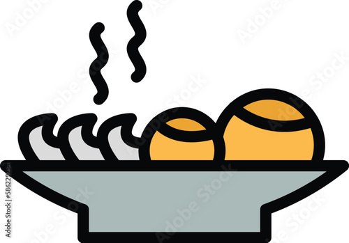 Traditional korean food icon. Outline Traditional korean food vector icon for web design isolated on white background color flat