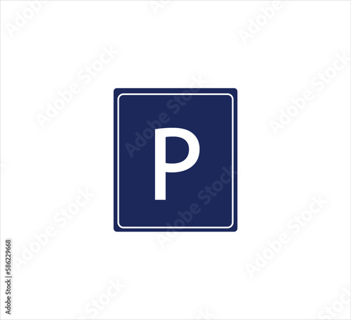 parking sign on white background