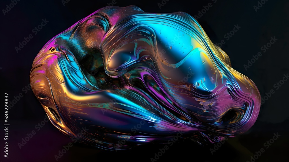 Obraz premium Iridescent Euphoria: An Otherworldly Image of an Abstract 3D Render