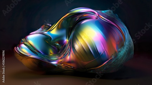 The Dance of Colors: Capturing the Beauty of an Abstract Iridescent Shape