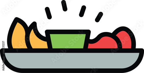 Korean culture food icon. Outline Korean culture food vector icon for web design isolated on white background color flat