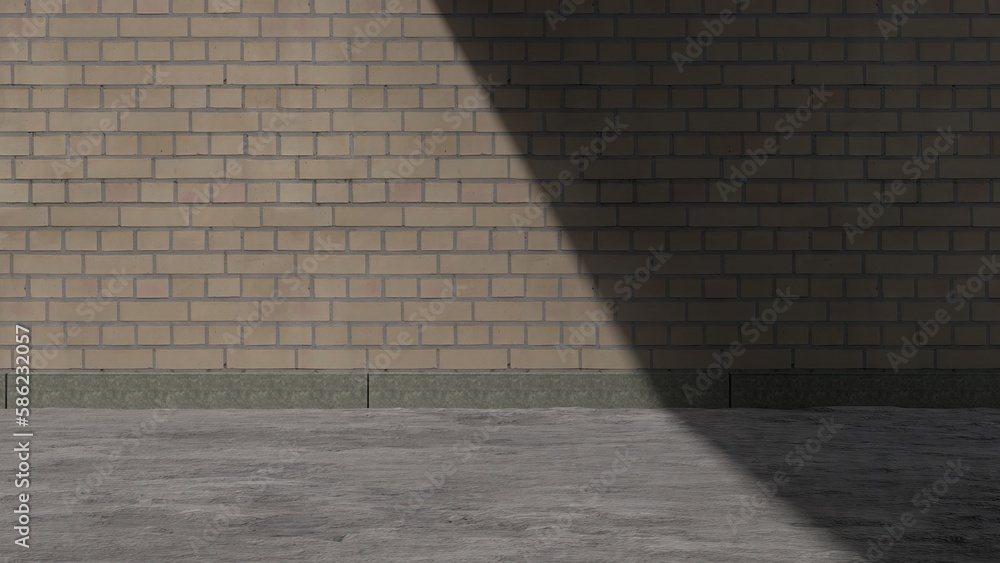 Brick and asphalt beige and sharp dramatic shadows clean empty wall old atmosphere 3d rendered background design material Brick and asphalt beige and sharp dramatic shadows clean empty wall old atmosphere 3d rendered background design material