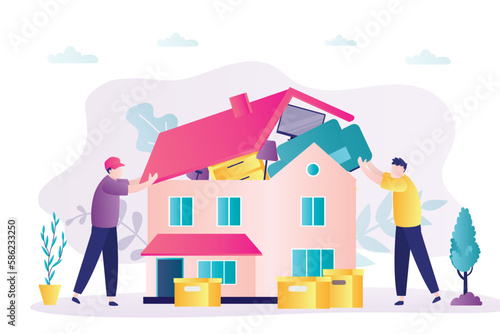 Excessive consumption. Consumers put a lot of things and purchases into the house. Dependence on purchases, consumption. Shopping addiction. Social issues.