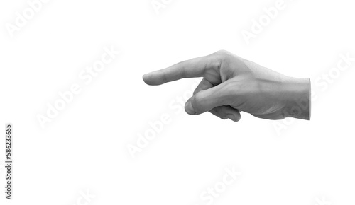 hand pointing black and white