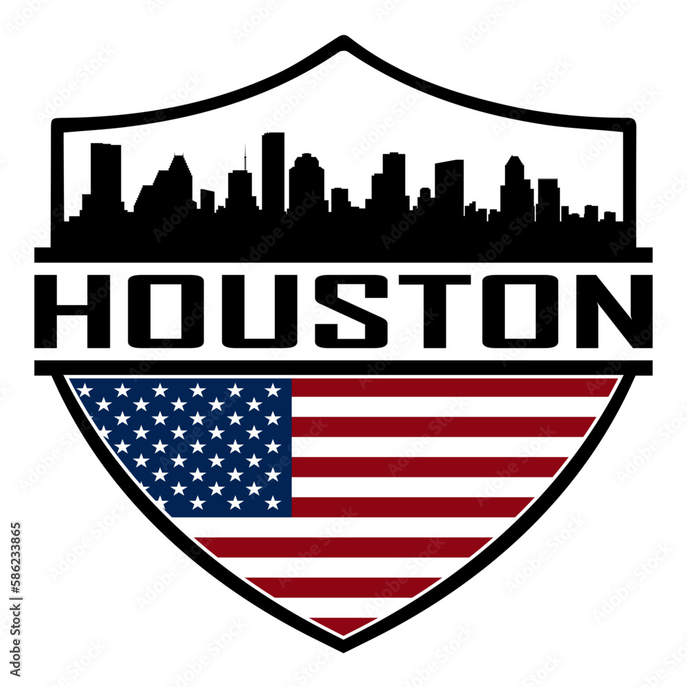 Houston Texas USA Skyline Silhouette Sunset Travel Souvenir Sticker ...