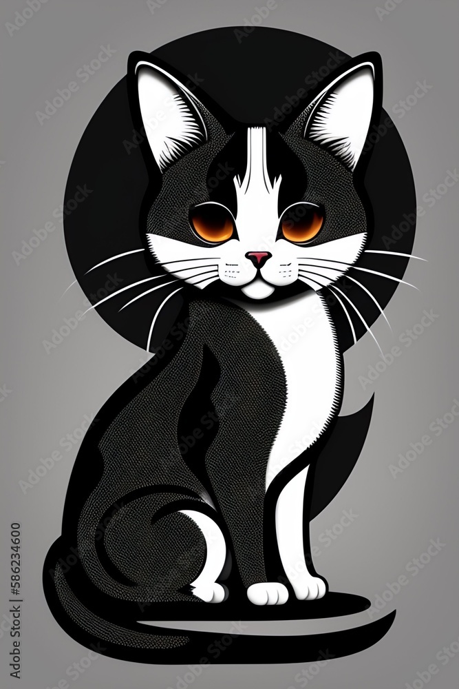 black and white cat
created used generative AI black and white cat
created used generative AI