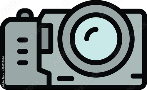 Safari camera icon. Outline Safari camera vector icon for web design isolated on white background color flat