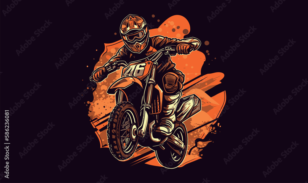 motocross illustration vector