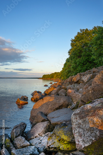 rocky coast at sunset