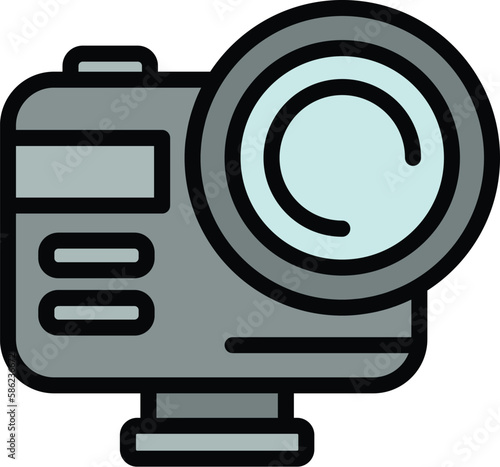 Safari hunting camera icon. Outline Safari hunting camera vector icon for web design isolated on white background color flat