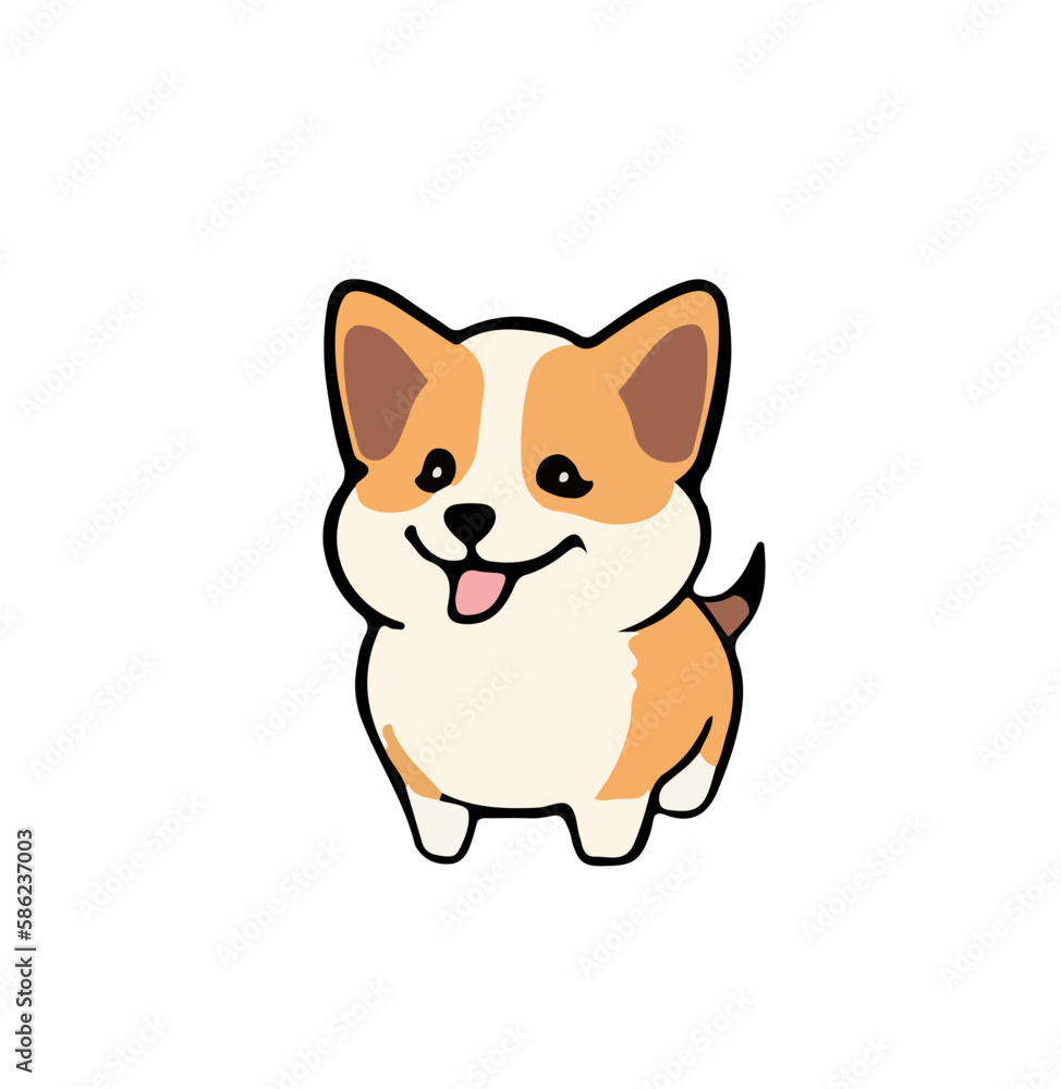 Cartoon dog with brown spots. Vector illustration