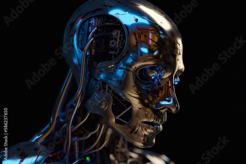 Android, cybernetic intelligence machine. Generative AI